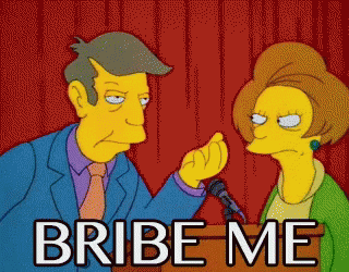 Principal Skinner demonstrating asking for a bribe